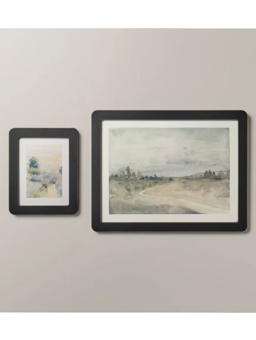 Hearth & Hand NWT 2-Piece Set Landscape Road Framed Gallery Wall Art 8" & 18"